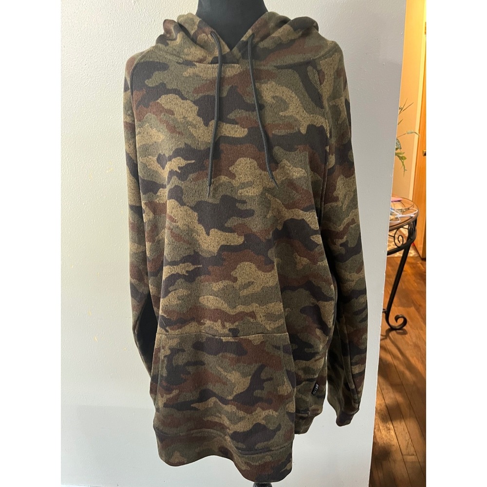 BROOKLYN‎ CLOTH Camo Knit Hoodie Mens XL Green Brown Streetwear Pullover